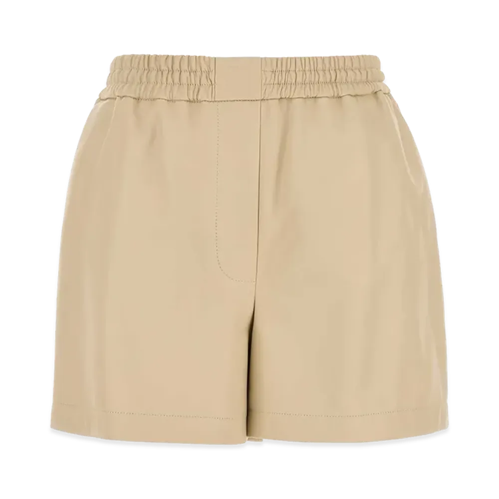 LOEWE Women's Sand Leather Shorts "Vanilla"