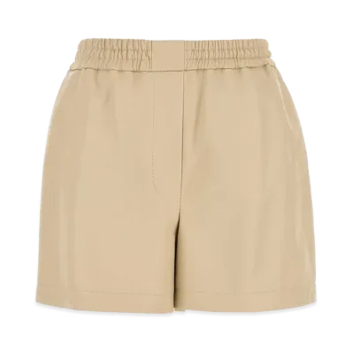 LOEWE Women's Sand Leather Shorts "Vanilla"