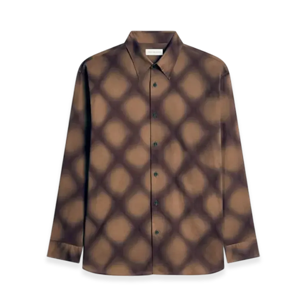 DRIES VAN NOTEN Loose Cotton Shirt "Dark Purple"