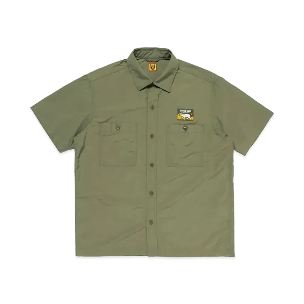 HUMAN MADE Nylon S/S Shirt "Olive Drab"