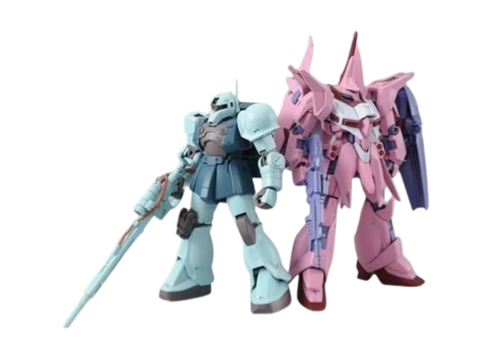 BANDAI "HIGH GRADE" -Model Suit Gunpla Builders Beginning G- HG 1/144 Bau GPB Color & Zaku I Sniper Type GPB Color