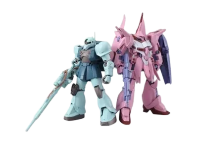 BANDAI "HIGH GRADE" -Model Suit Gunpla Builders Beginning G- HG 1/144 Bau GPB Color & Zaku I Sniper Type GPB Color