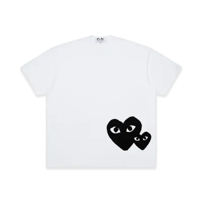 PLAY COMME des GARCONS Unisex Oversized T-Shirts Printed Red Heart "White"