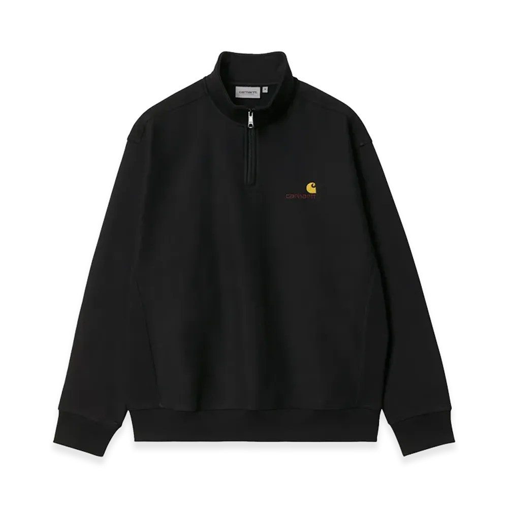 Carhartt WIP Half Zip American Script Sweat "Black"