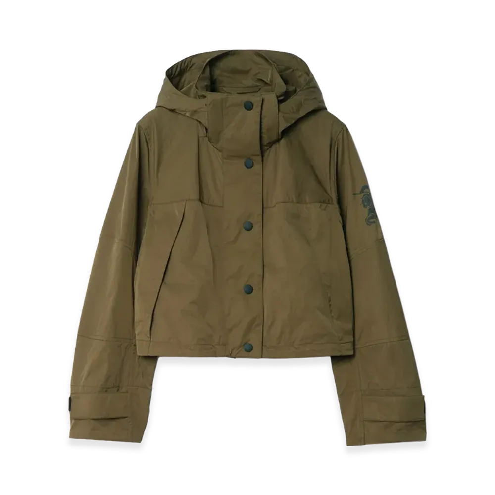 Burberry Women's Cropped Nylon Norwood Jacket "Tent Green"