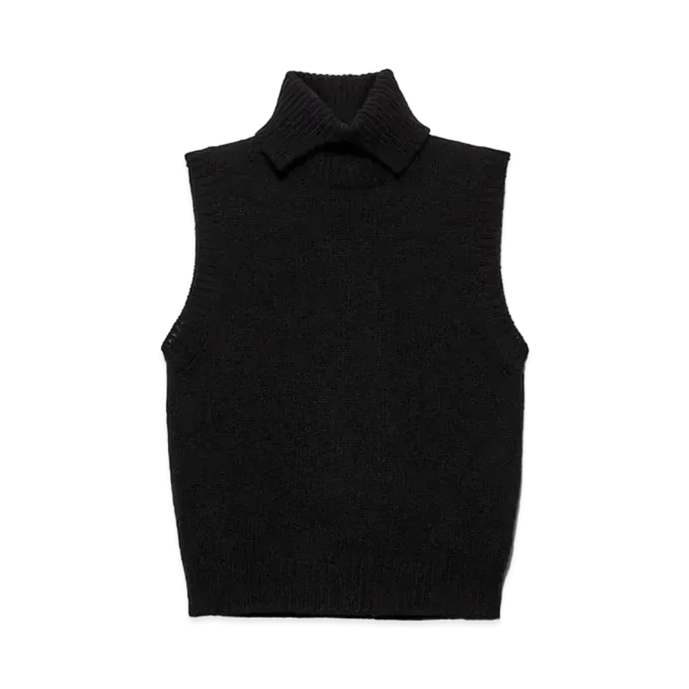 PRADA Women's Cashmere Turtleneck Vest "Black"