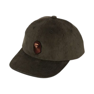 A BATHING APE Ape Head Corduroy Cap "Green"