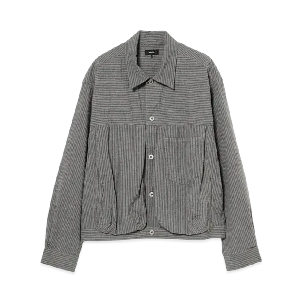 BEAMS Seersucker Balloon G Jacket "ChacoalGray"