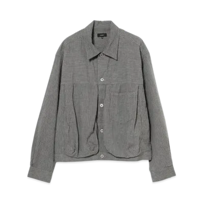BEAMS Seersucker Balloon G Jacket "ChacoalGray"