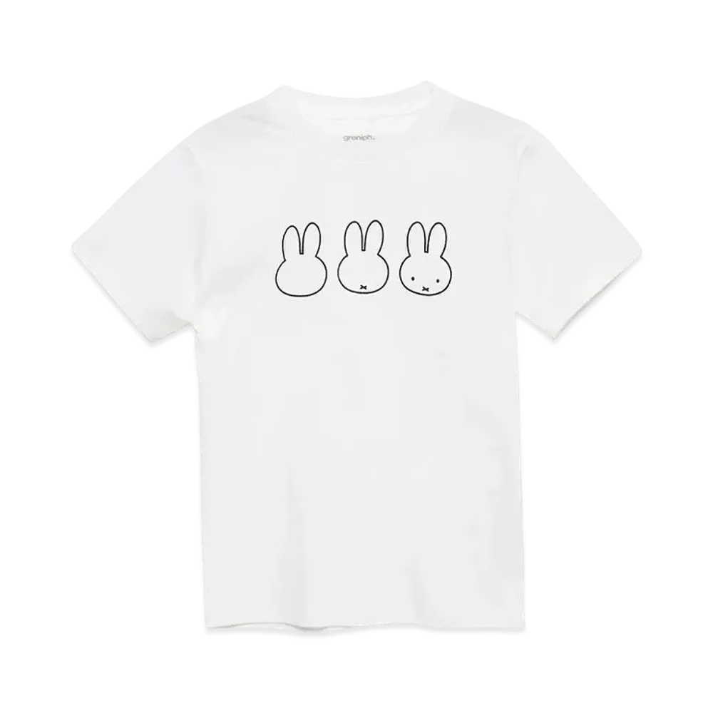 graniph x Miffy Face Line Kids T-Shirt "White"