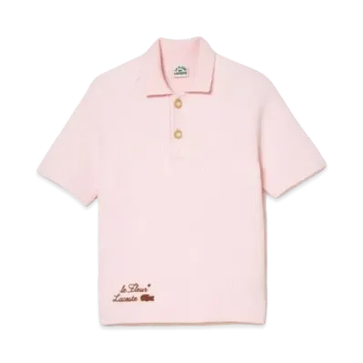 LACOSTE x Le Fleur Alpaca Wool Knit Polo Shirt "Pink"