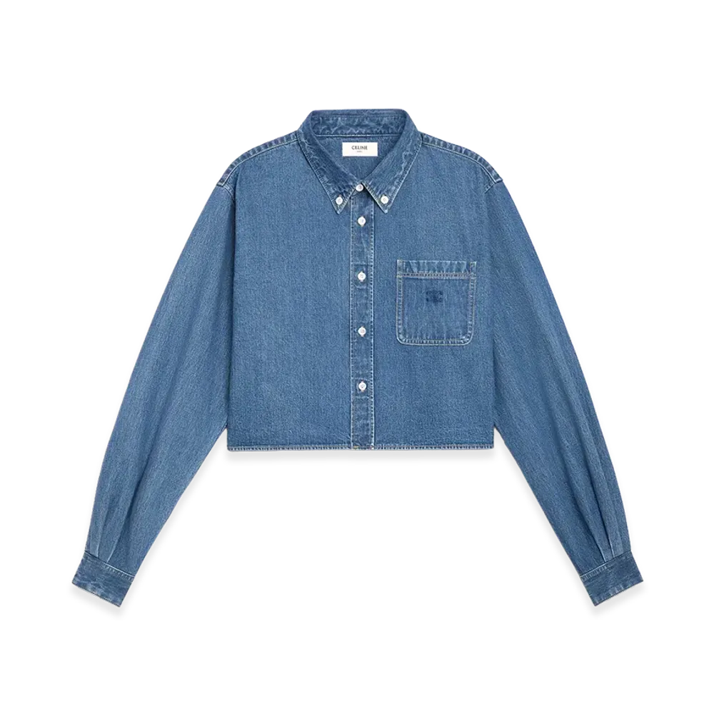 CELINE Cropped Denim Shirt "UNION Ocean Wash"