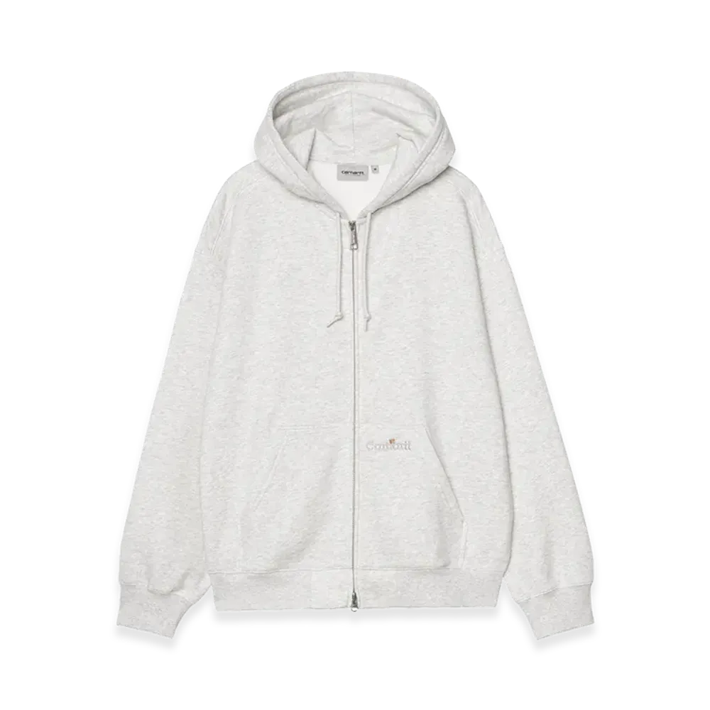Carhartt WIP Hooded Wip Label Sweat Jacket "Ash Heather"