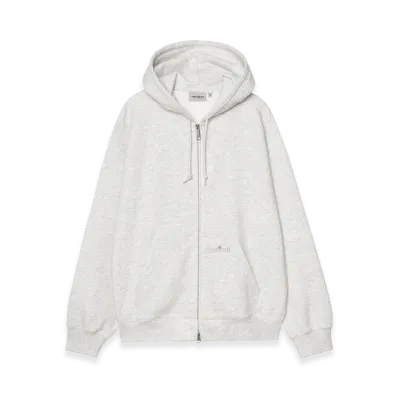Carhartt WIP Hooded Wip Label Sweat Jacket "Ash Heather"