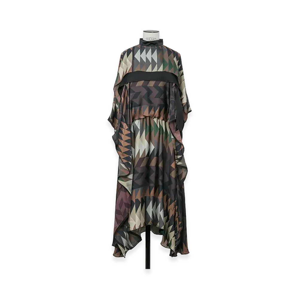 sacai x A.P.C. Women's Quilts Dress "Brown Multi"