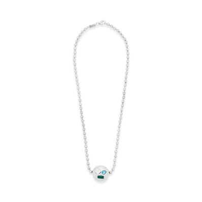 LOEWE Anagram Pebble Necklace "Silver/Multicolor"