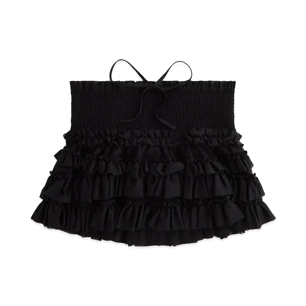 Kith x Lisa Women's Mariko Mesh Ruffle Mini Skirt "Black"