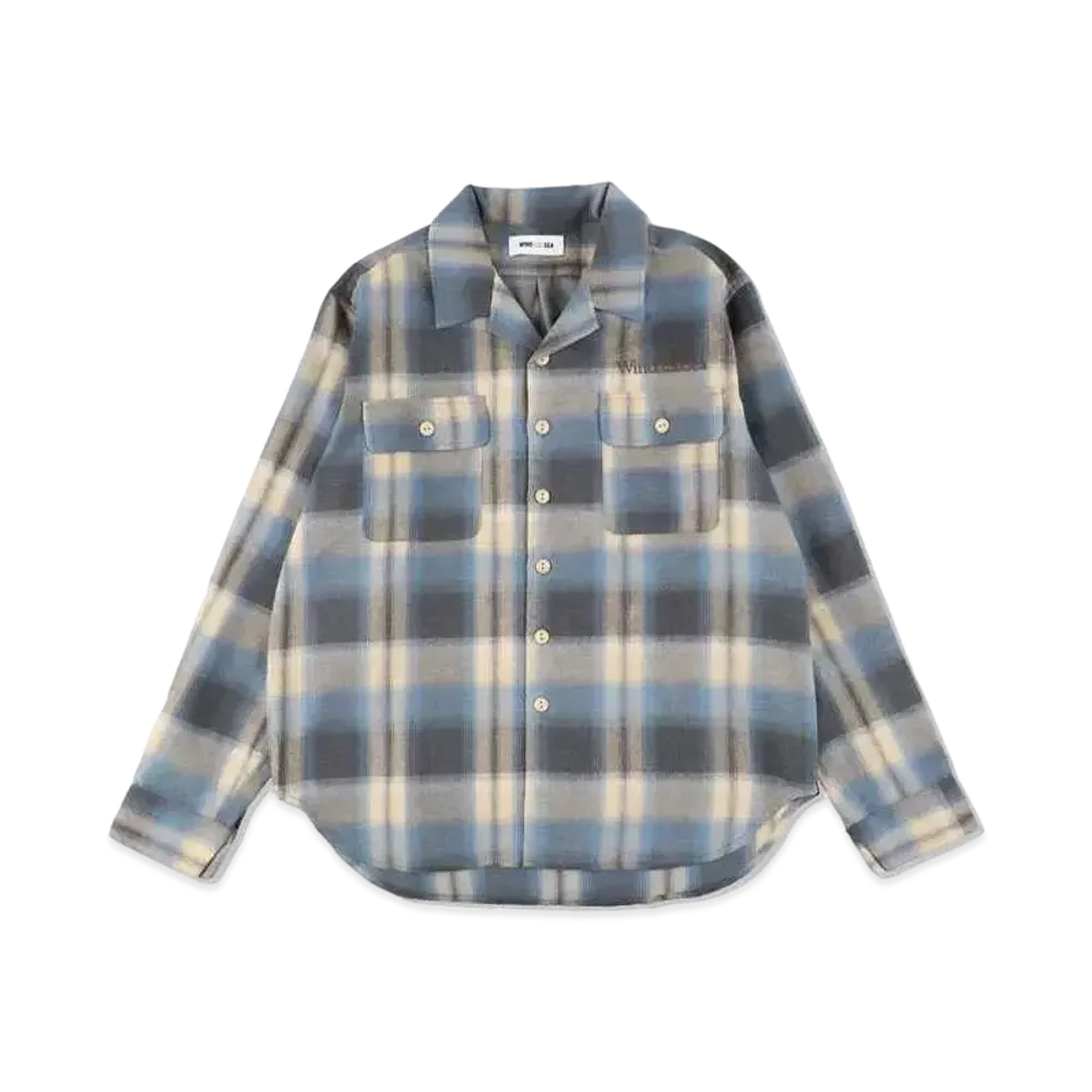 WIND AND SEA SDT (SEA) Flannel Open Collar Shirt "Blue"