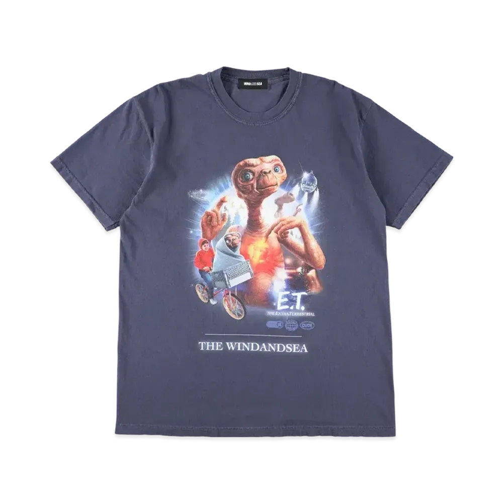 WIND AND SEA x E.T. Faded S/S Tee "Navy Gray"