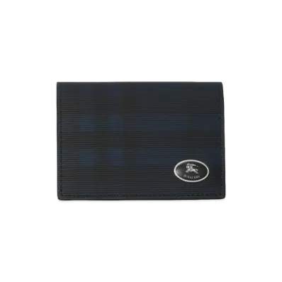 Burberry Check Bifold Card Case "Navy"