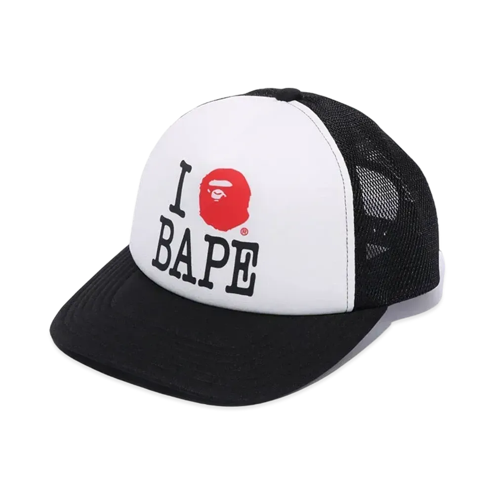A BATHING APE I Love Bape Mesh Cap "Black" 001CPK801008M