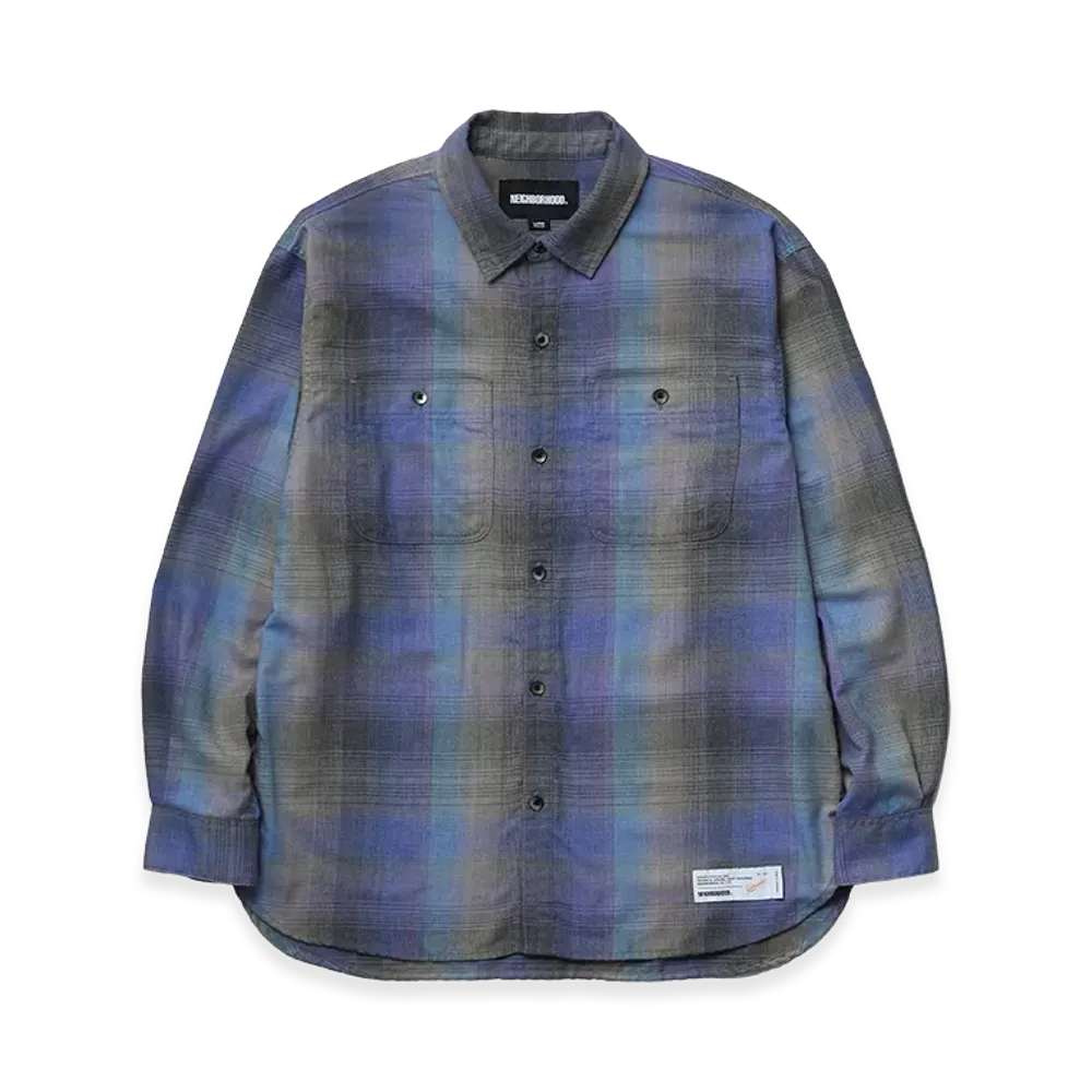 NEIGHBORHOOD Hombre Check Shirt LS "Purple"