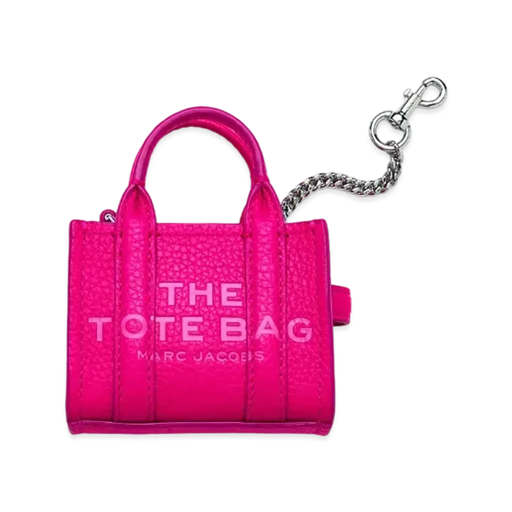 Marc Jacobs The Leather Nano Tote Charm "Hot Pink"