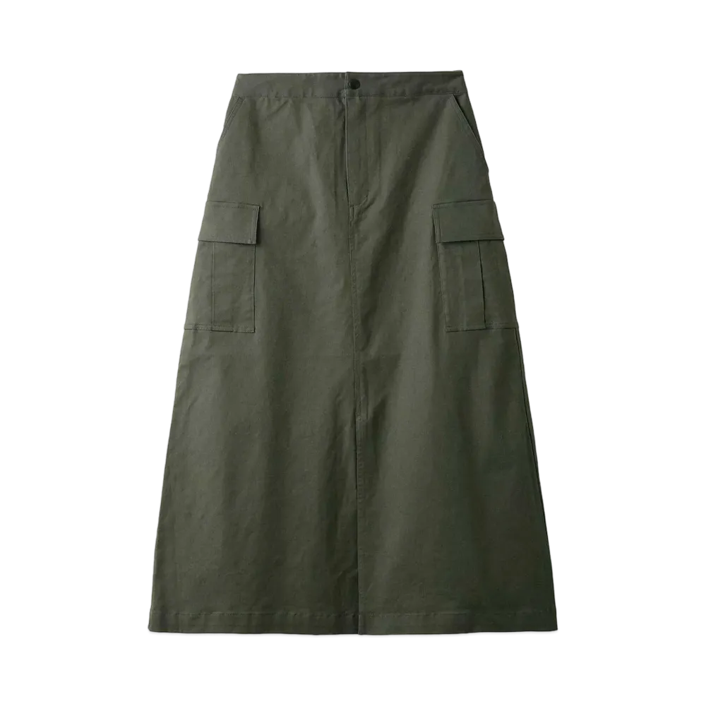 Barbour Japan Limited Maxi-Length Cargo Skirt "Khaki"