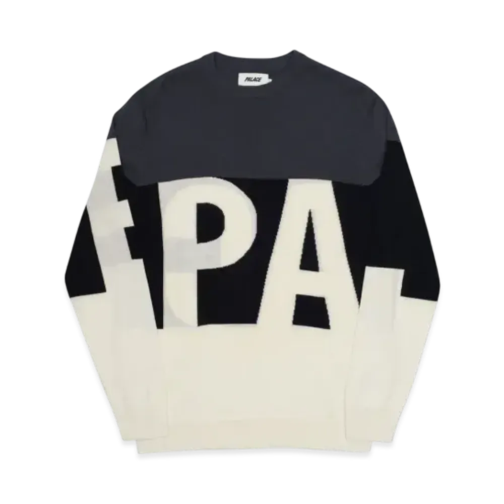 PALACE Jumbo Font Knit "Grey Black"