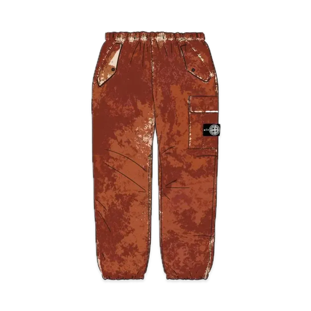 Supreme x Stone Island Painted Camo Nylon Cargo Pant "Orange"