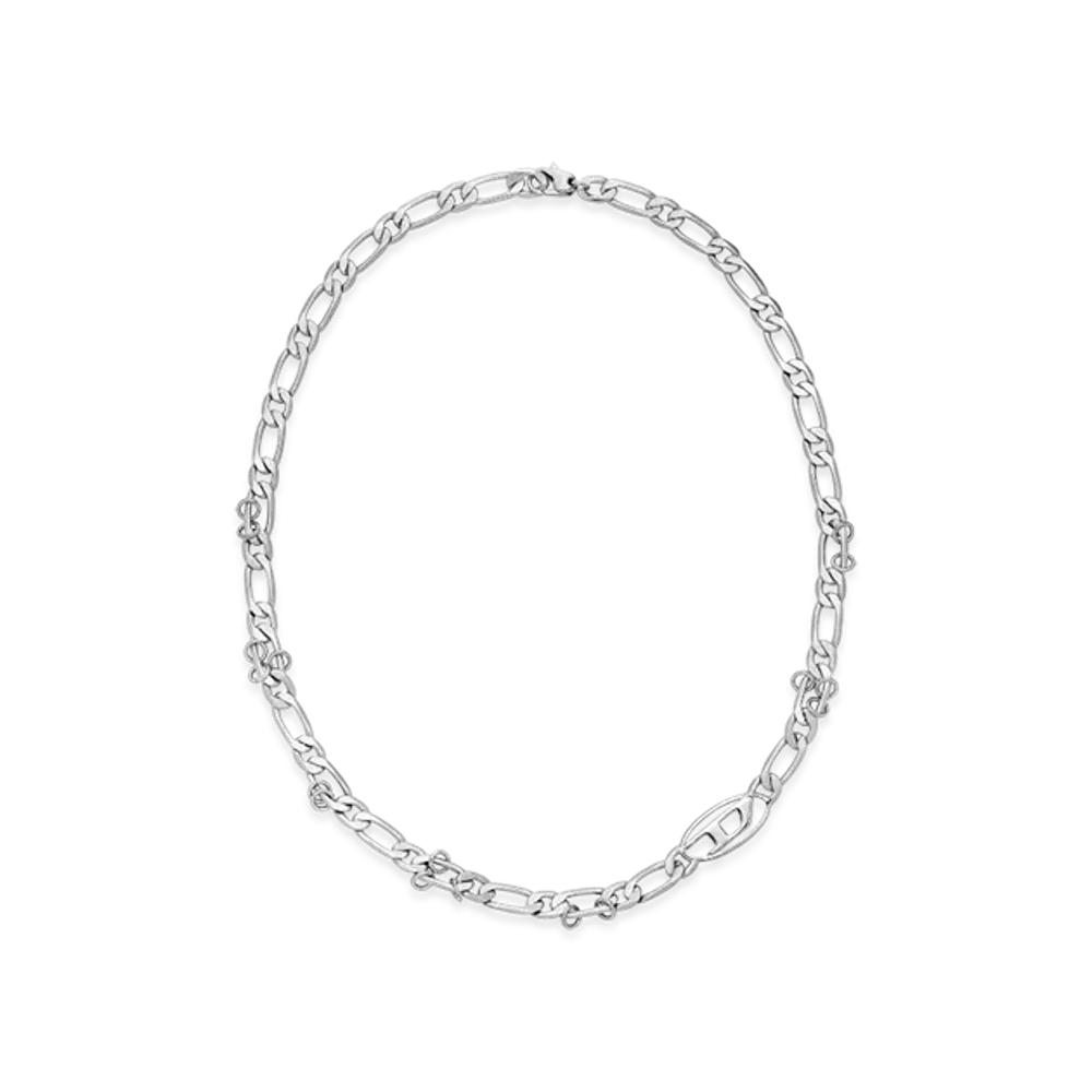 Diesel Dx1600040 Stainless Steel And Brass Chain Necklace "Silver"