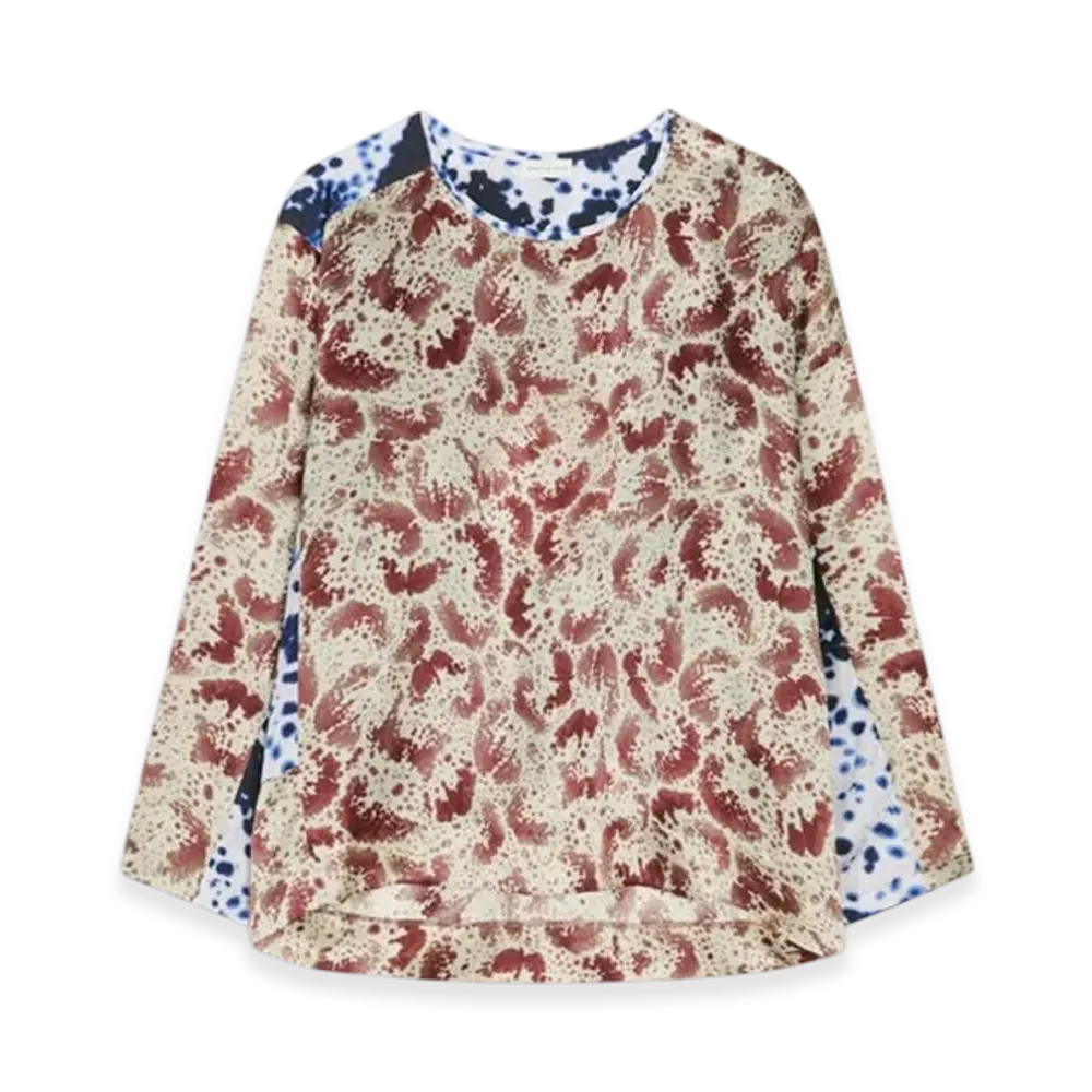 DRIES VAN NOTEN Women's Contrast Top "Burgundy"