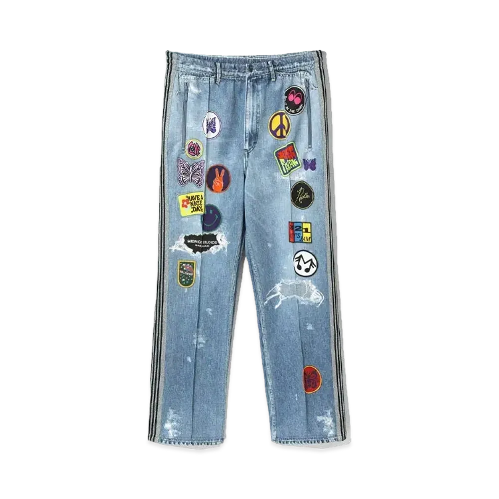 Needles x Midnight Studios Track Pant Poly Smooth / Trompe-L’Oeil / Lame "Blue"
