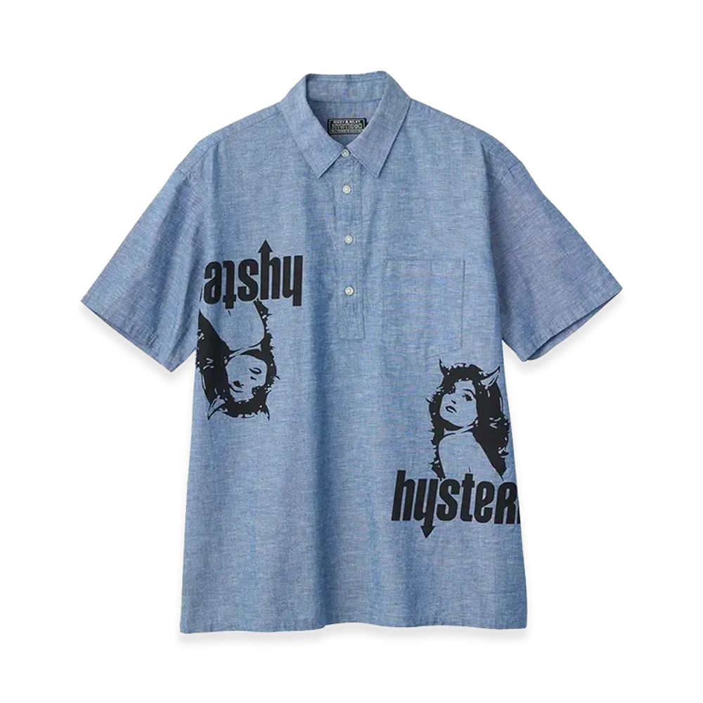 HYSTERIC GLAMOUR Devil Woman Pullover Shirt "Blue"