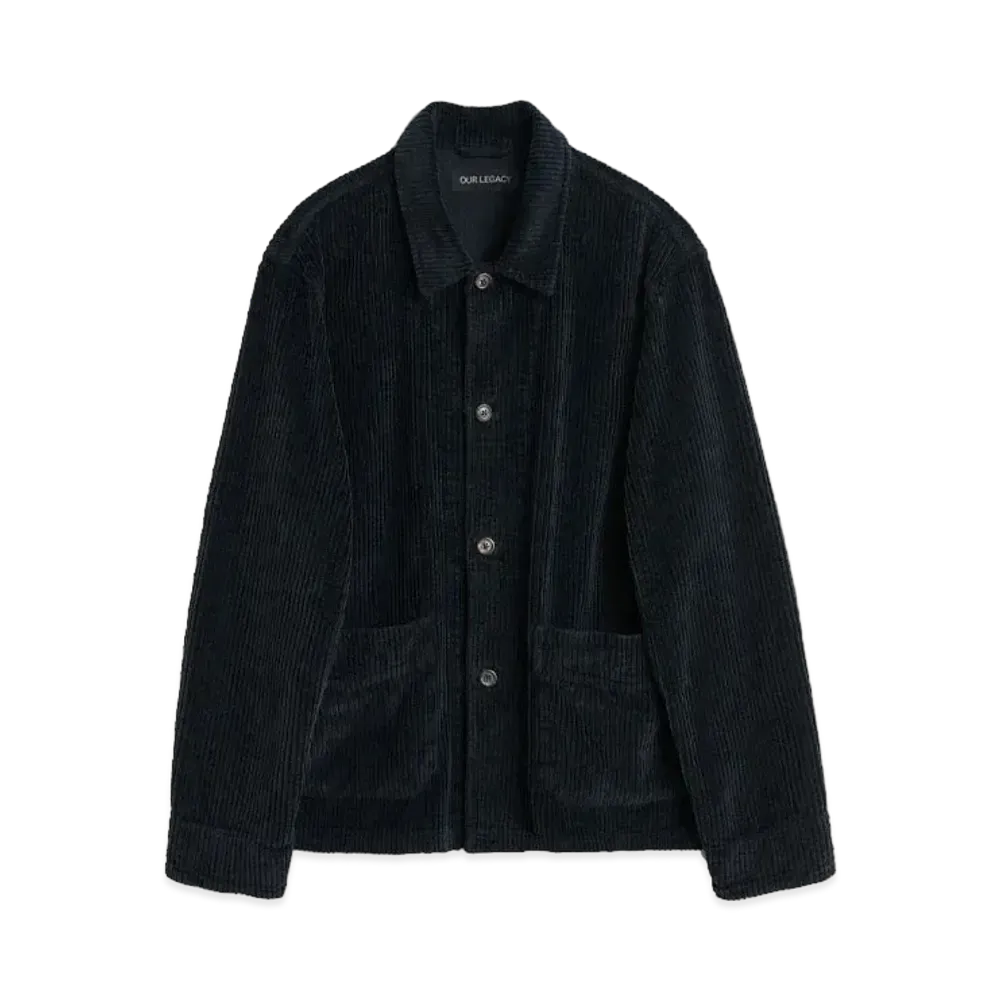 OUR LEGACY Archive Box Jacket Rustic Cord "Worn Black"