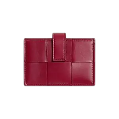 Bottega Veneta Cassette Accordion Card Case "Dark Red/Bliss Washed"