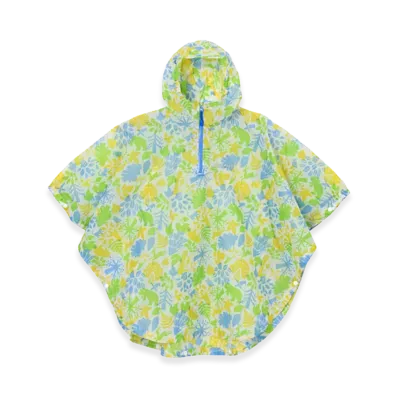mont-bell Kid's Print Trekking Rain Poncho 95-125 "Green"