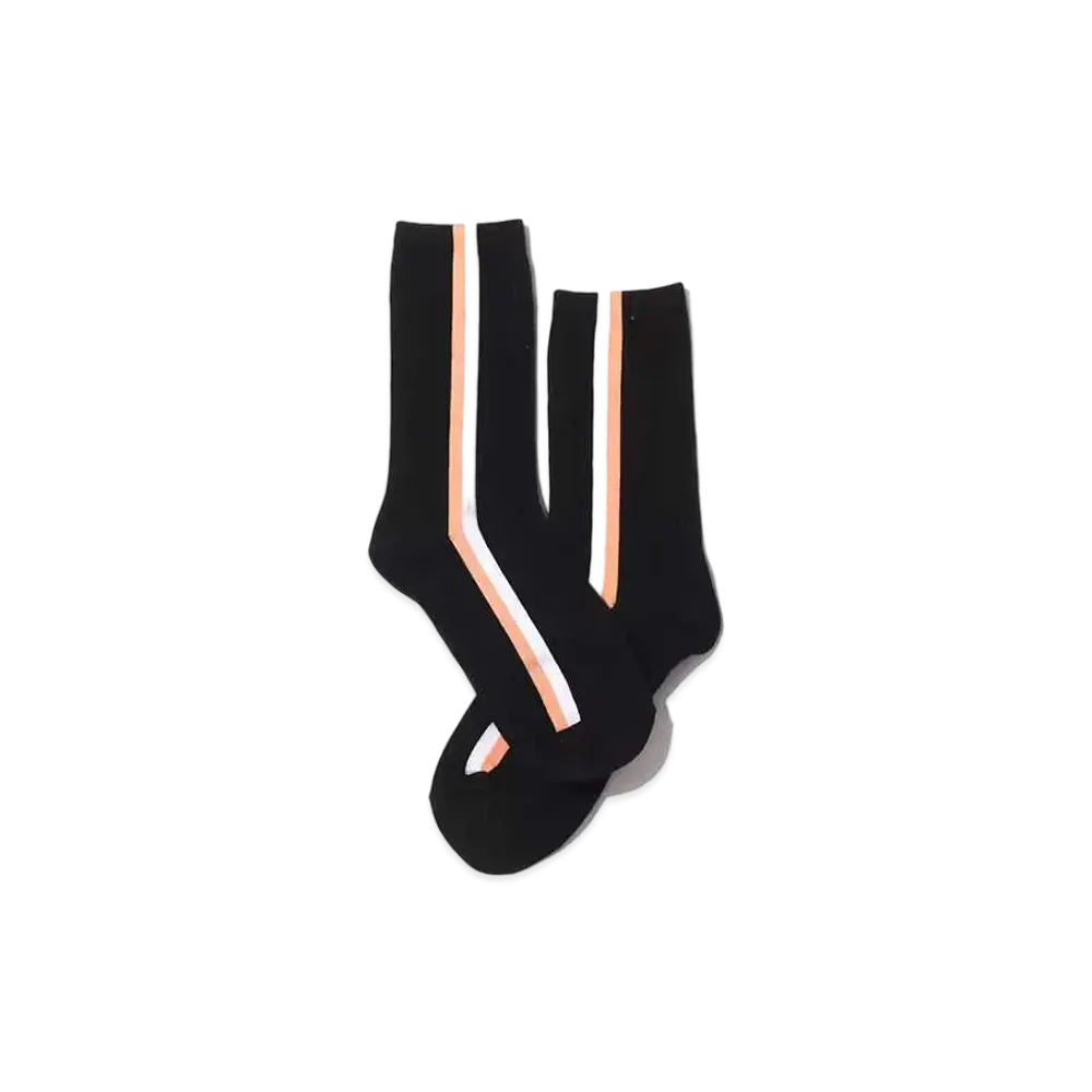 atmos pink Vertical Line Socks "Black"
