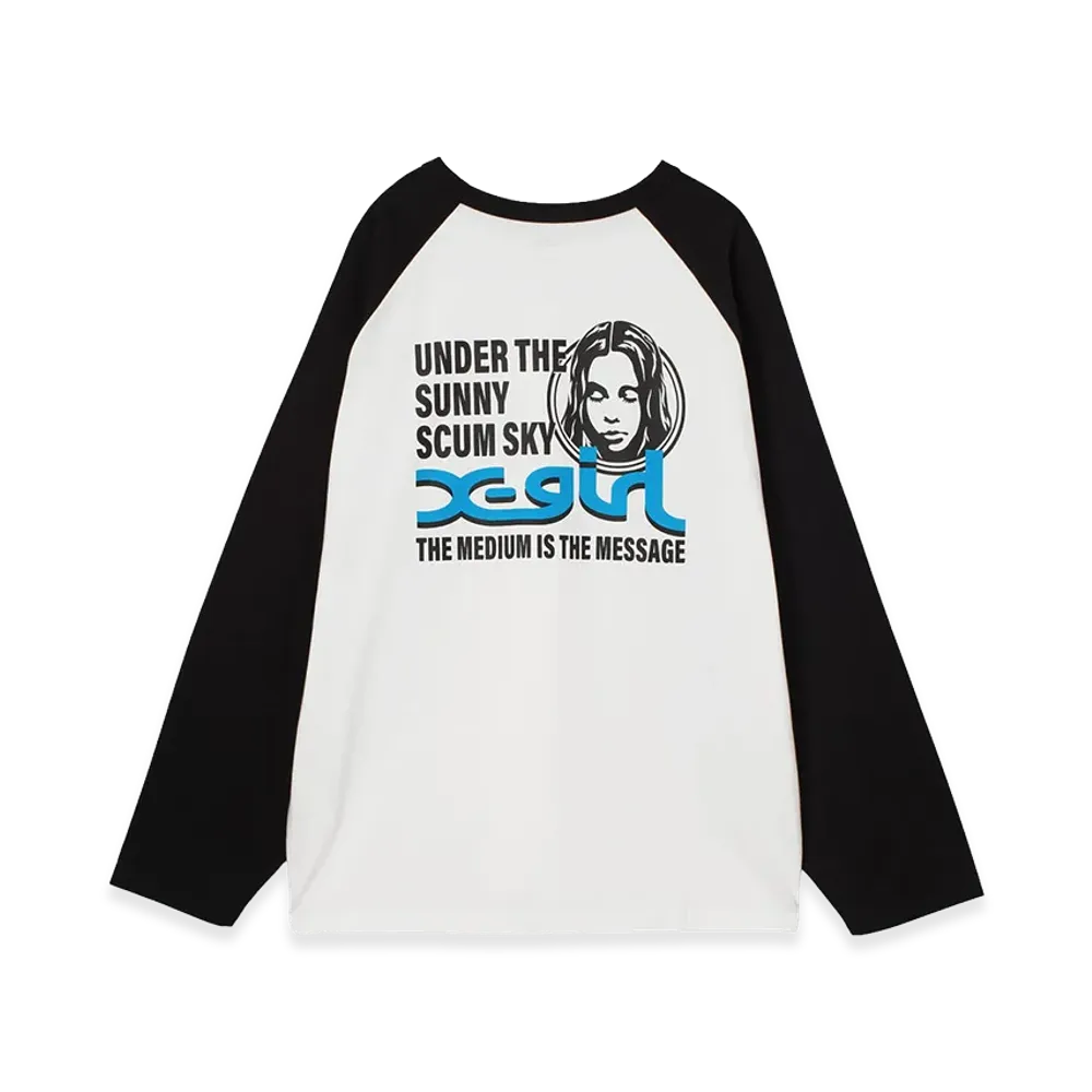 X-Girl Women's Circle Face Logo B/B Big Tee "White"