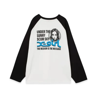 X-Girl Women's Circle Face Logo B/B Big Tee "White"
