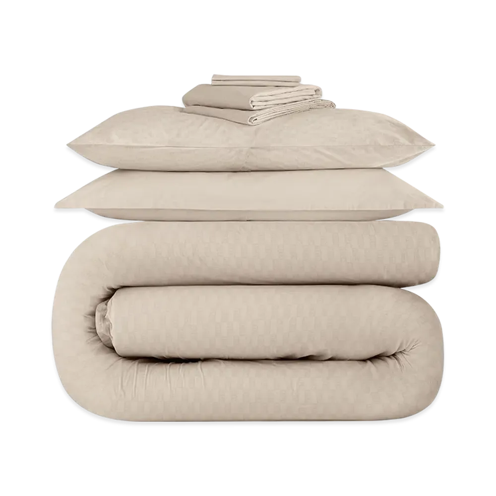 Kithmas Monogram Queen Size Bedding Set "Pyramid"