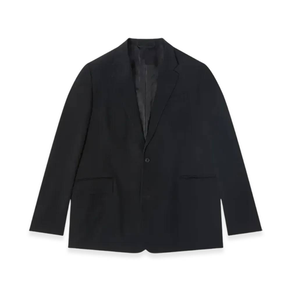 BALENCIAGA Curved Shoulder Oversized Jacket "Black"