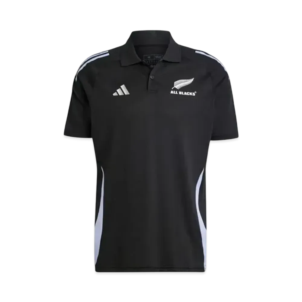 adidas All Blacks Rugby Short Sleeve Polo Shirt "All Black/Blue Spark"
