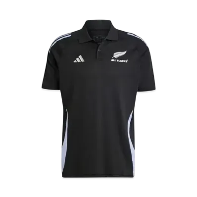 adidas All Blacks Rugby Short Sleeve Polo Shirt "All Black/Blue Spark"