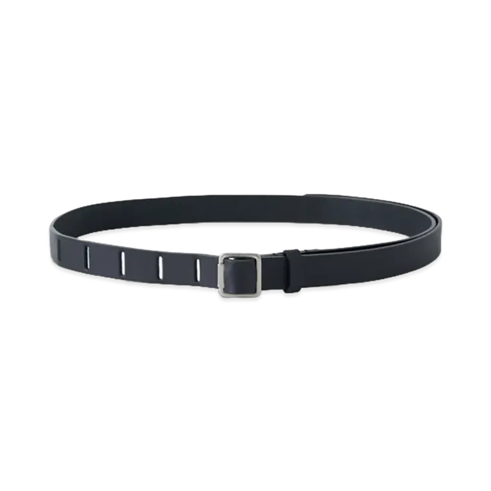 YOKE Narrow Leather Belt "Black"