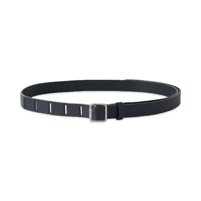 YOKE Narrow Leather Belt "Black"