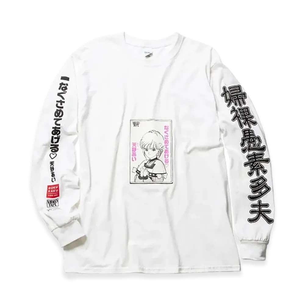 F-LAGSTUF-F x VIDEO GIRL "VIDEO" L/S Tee "White"