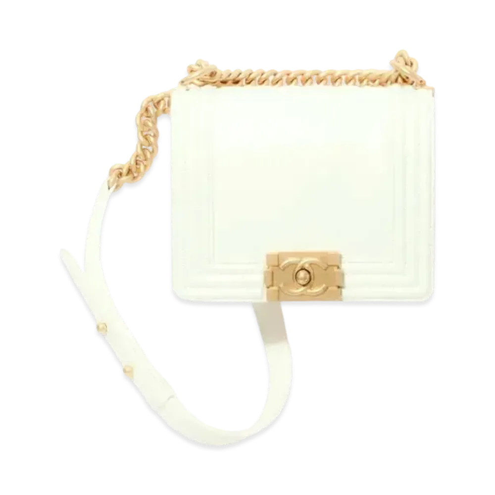 CHANEL Boy Chanel Mini Hand Bag Calfskin "White"