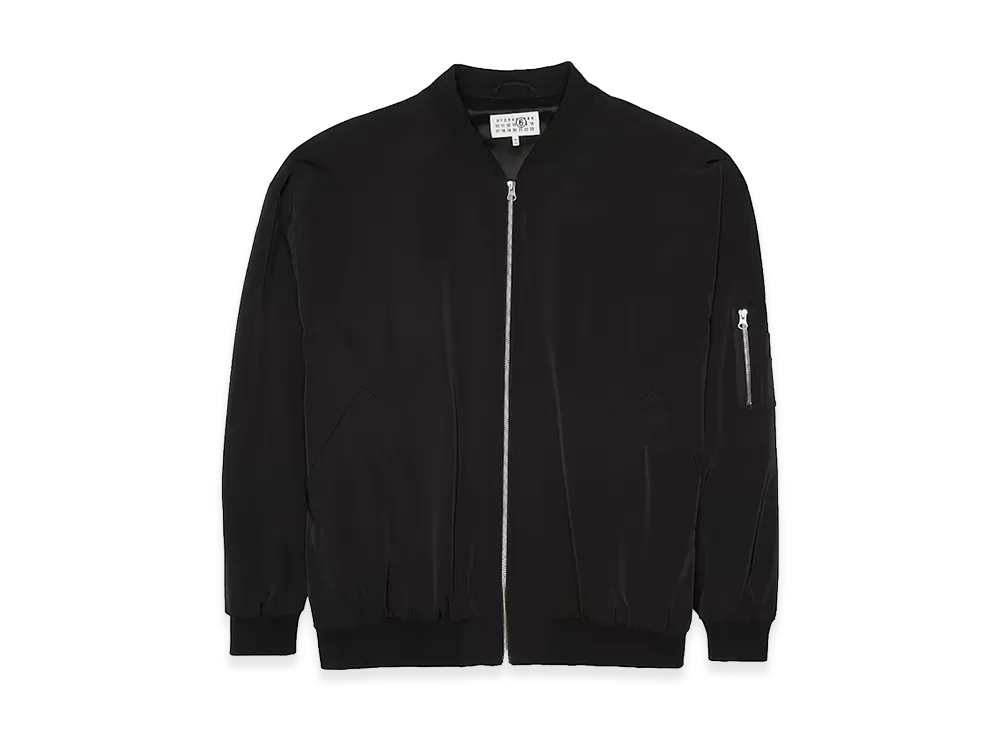 MM6 Maison Margiela Oversized Zip-Up Bomber Jacket "Black"
