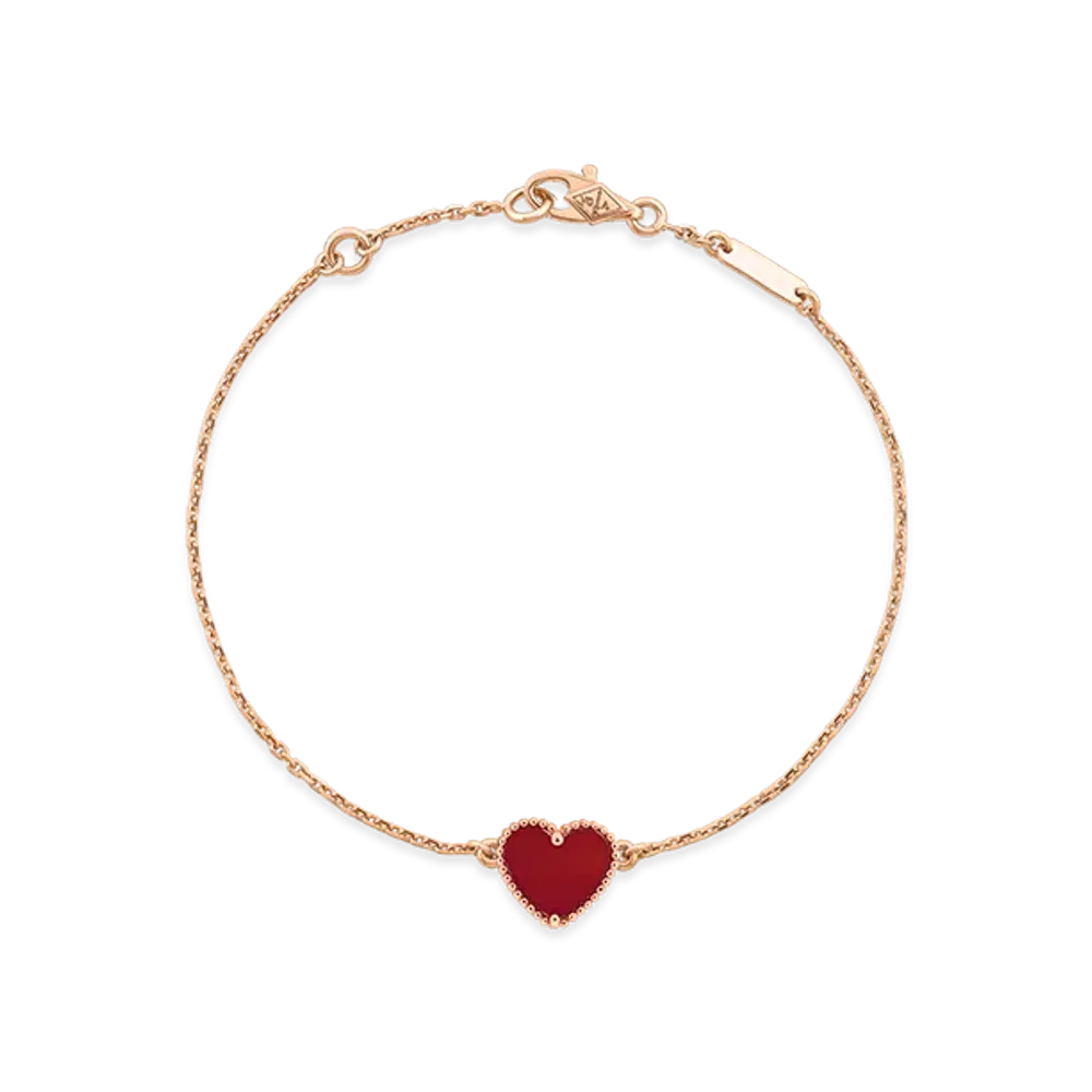 Van Cleef & Arpels Sweet Alhambra heart bracelet "18K Rose gold/Carnelian"